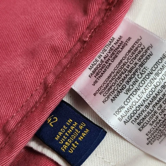 Polo Ralph Lauren Relaxed Fit 100% Cotton Pink Flat Front Shorts. Size 42. - Picture 6 of 6